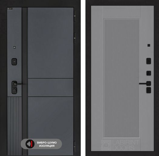 Входная дверь Лабиринт EVOLAB - 30 Серый софт рельеф