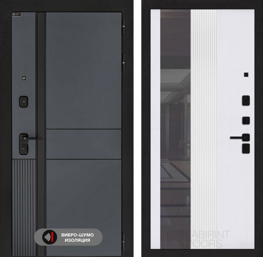 Входная дверь Лабиринт EVOLAB - 32 Белый софт рельеф