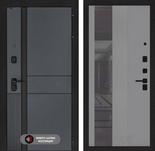 Входная дверь Лабиринт EVOLAB - 32 Серый софт рельеф