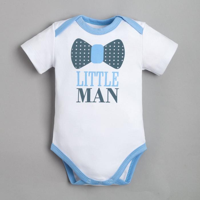 Боди Крошка Я Little man, рост 74-80 см, белое