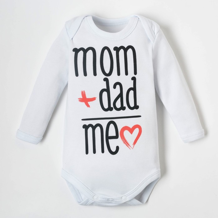 Боди Крошка Я Mum+Dad, рост 68-74 см, белое