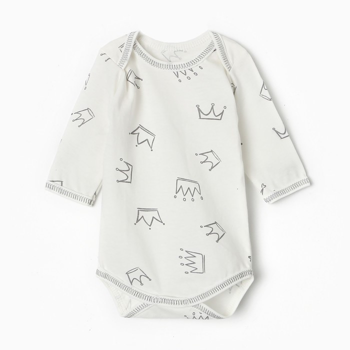 Боди Bloom Baby Короны с дл. рукавом, р. 68 см, молочный