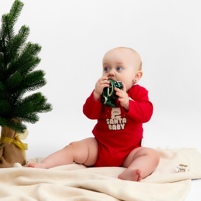 Боди с длинным рукавом Крошка Я Santa baby, рост 74-80 см