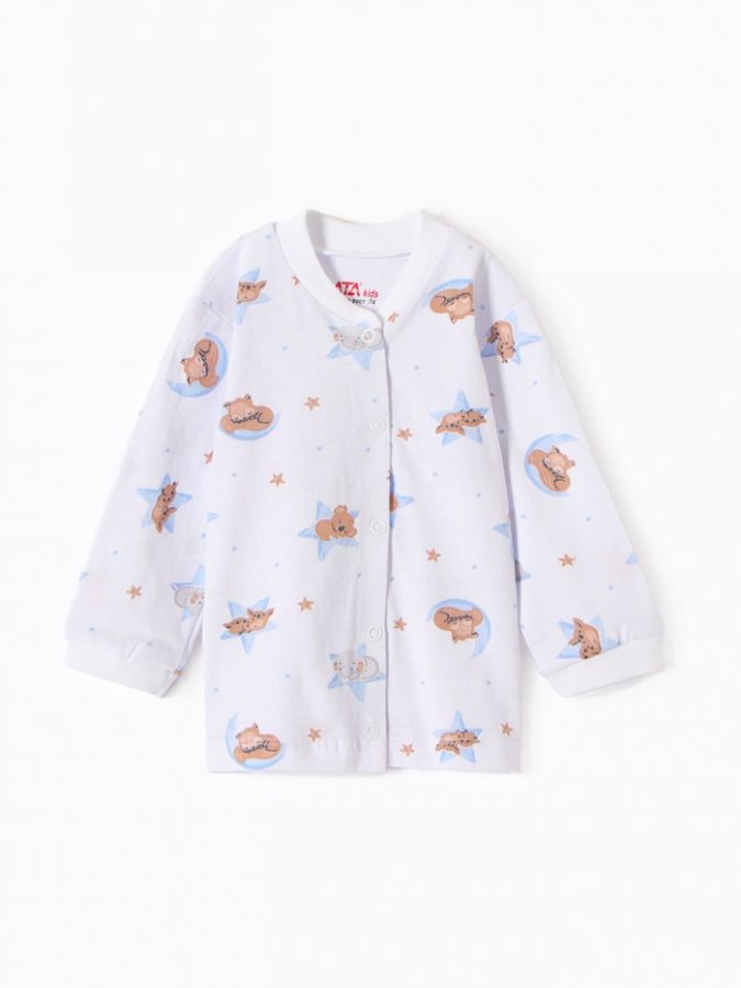 Кофточка детская ATA kids «Сон», молочная/голубая, рост 62