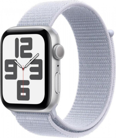 Смарт-часы Apple Watch SE (2nd Gen) 44 mm Silver Aluminum Case with Blue Cloud Sport Loop