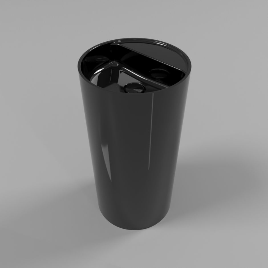 Изображение Глянцевая черная раковина WHITECROSS Pantheon D=43