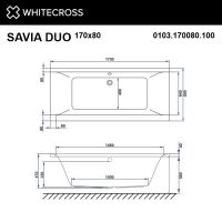 Ванна WHITECROSS Savia Duo 170x80 с аэромассажем схема 2