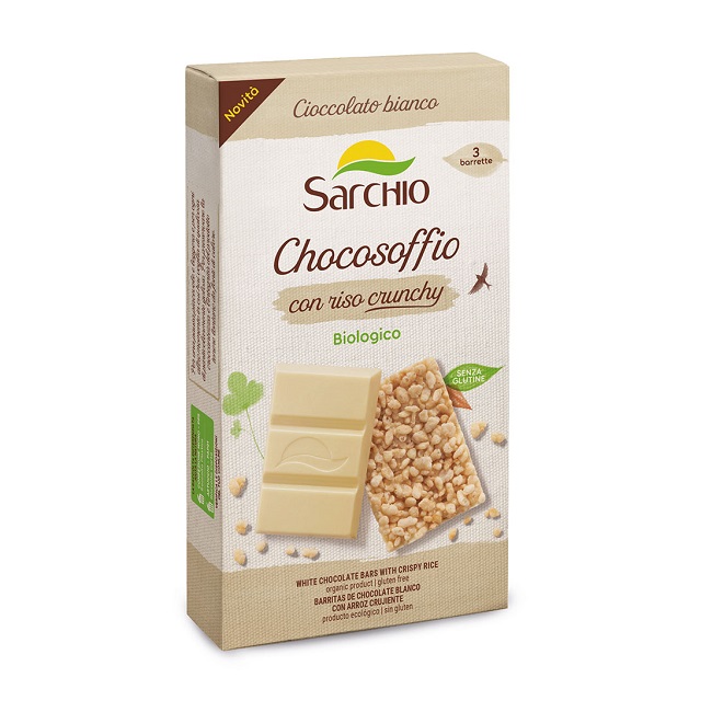 Шоколад белый с воздушным рисом без глютена 75 г,  Chokosoffio bianco, Sarchio, 75 g