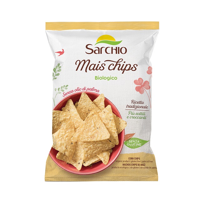 Чипсы кукурузные БИО без глютена 75 г, Mais Chips, Sarchio, 75 g