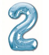 Цифра "2" фольгированная (40/102) Холодный голубой