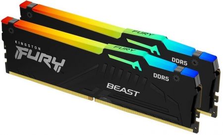 Модуль памяти DDR5 16Gb (2x8Gb Kit) Kingston 5600 Fury Beast RGB KF556C36BBEAK2-16