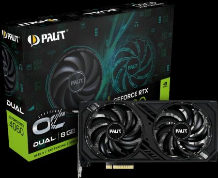 Видеокарта GeForce RTX 4060 8Gb Palit Dual OC NE64060T19P1-1070D