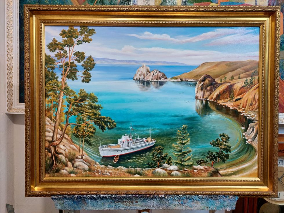 картина "Байкал, м.Бурхан (скала Шаманка)"