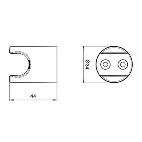 Держатель ручного душа ALMAR Sintesi E120007.CR схема 2 Держатель ручного душа ALMAR Sintesi E120007.CR схема 2