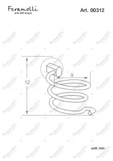 Держатель для фена Feramolli BL312, черный схема 2 Держатель для фена Feramolli BL312, черный схема 2