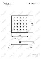 Верхний душ Feramolli GL772-8 (200мм.), золото схема 2