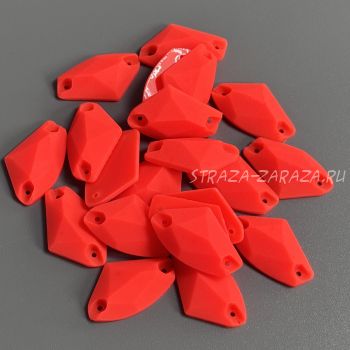 Матовые Пластиковые Пришивные Стразы Fluo_Coral Галактик 16*27 мм
