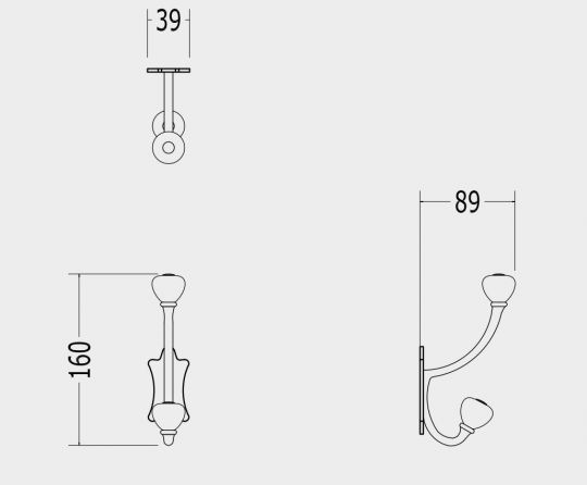 Вешалка для ванной Devon&Devon Mayfair DD112 схема 2