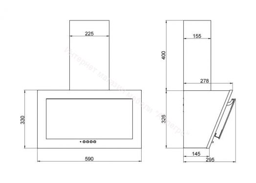 Вытяжка каминная Elikor Коралл 60П-430-К3Д, чёрный (152187)