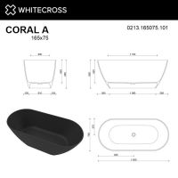 Овальная отдельностоящая ванна WHITECROSS Coral A 165x75 0213.165075 схема 18