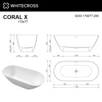 Отдельностоящая ванна из искусственного камня WHITECROSS Coral X 170x77 0203.170077 схема 18