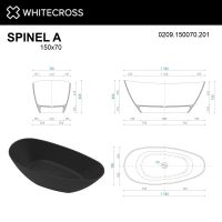 Отдельностоящая ванна WHITECROSS Spinel A 150x70 0209.150070 со сливом по центру схема 19