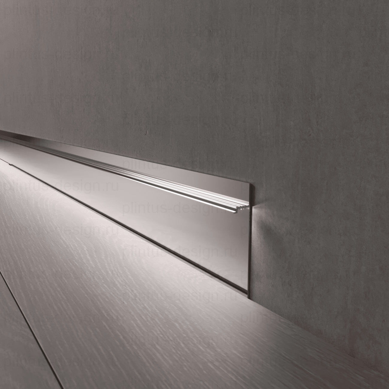 Скрытый плинтус Luxury Wood Decor без покрытия 60 мм