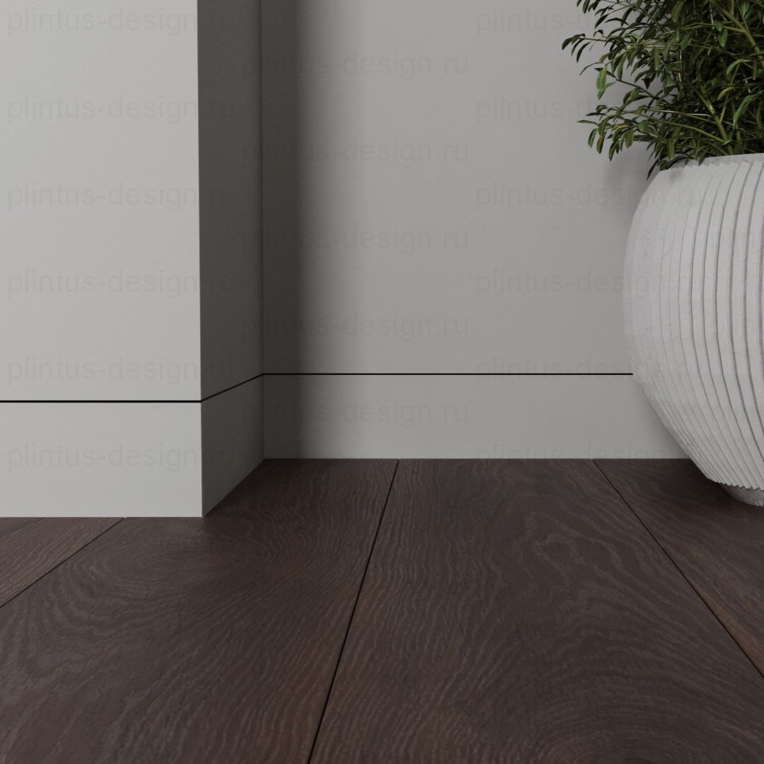 Скрытый плинтус Luxury Wood Decor чёрный муар 60 мм