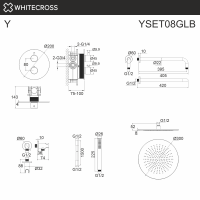 Термостатическая встраиваемая душевая система WHITECROSS Y YSET08GLB золото браш схема 3