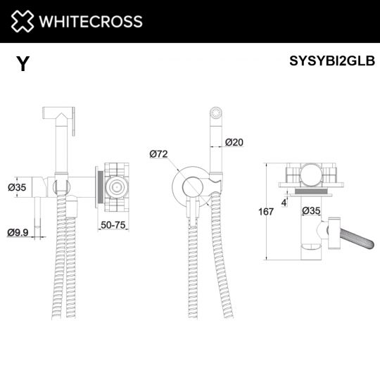 Смеситель из латуни с гигиеническим душем WHITECROSS Y SYSYBI2GLB золото ФОТО