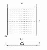Тропический душ Zucchetti 30 см Z94275 схема 2