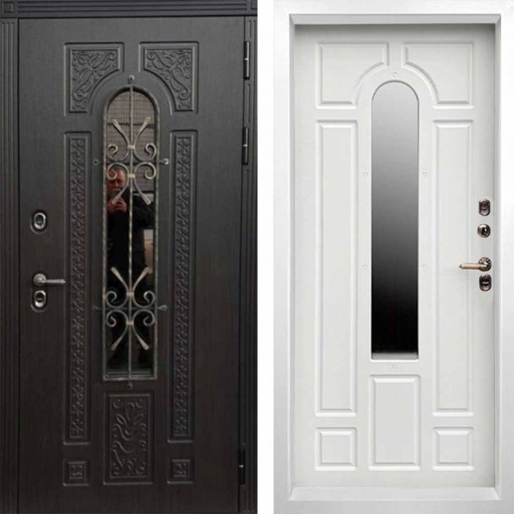 Входная дверь с терморазрывом и стеклопакетом Termo-door Лацио Белая Винорит Венге - Белый софт