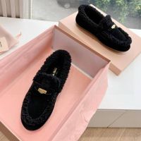 Лоферы MIU MIU Premium с мехом