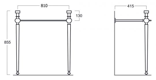 Консоль под раковину Simas Arcade ARCG2 схема 2