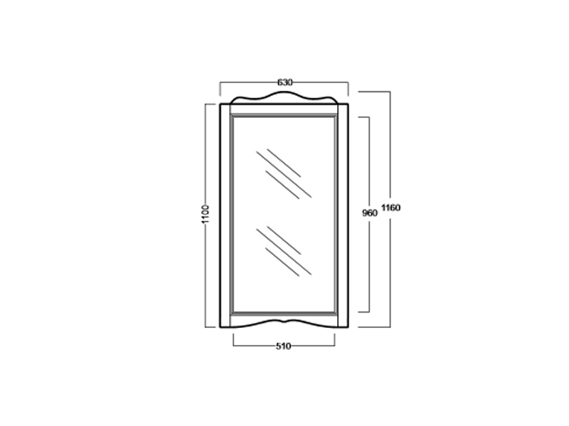 Зеркало прямоугольное Simas Arcade ARS1 в раме 63х116 см ФОТО