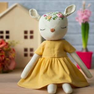 Набор для Осенний олененок с вышивкой в желтом