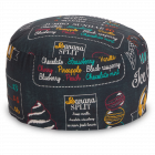 Пуфик мягкий Таблетка  Жаккард Айскрим