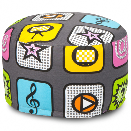 Пуфик мягкий Таблетка  Жаккард Плей