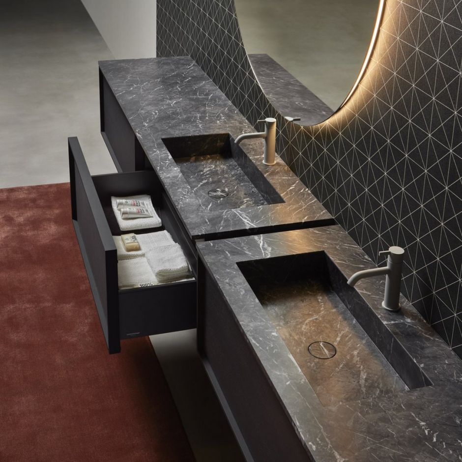 Модульный комплект мебели с раковиной Antonio Lupi RIQUADRO ФОТО