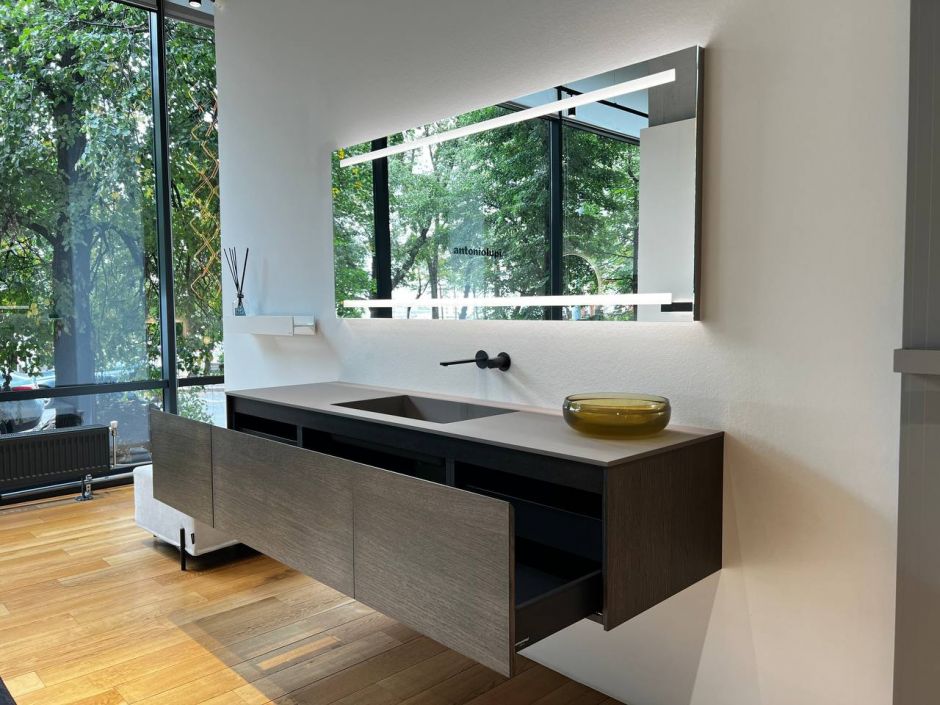 Модульный комплект мебели с раковиной Antonio Lupi PIANA ФОТО