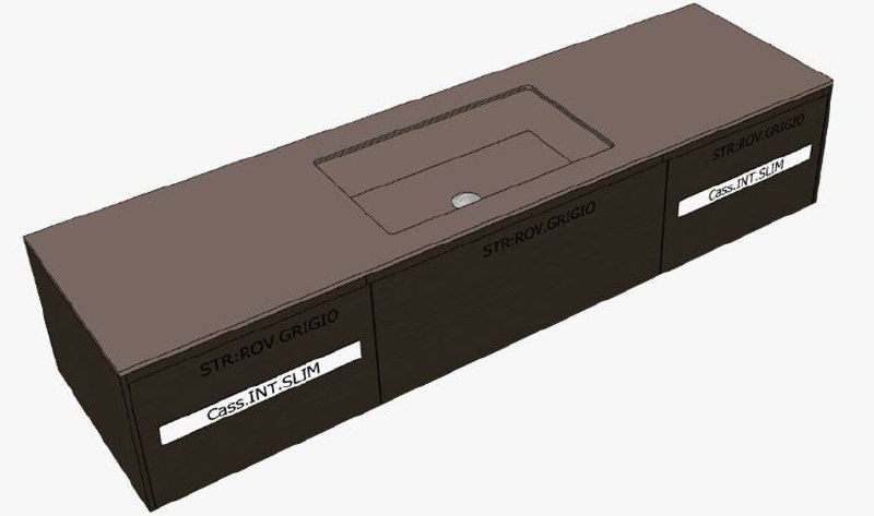 Модульный комплект мебели с раковиной Antonio Lupi PIANA ФОТО