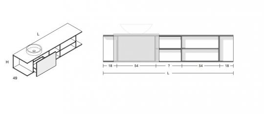 Тумба Antonio Lupi Nemesis 25NE180 25NE180 схема 2