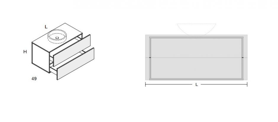 Тумба Antonio Lupi Nemesis 50NE543 50NE543 для ванной комнаты ФОТО