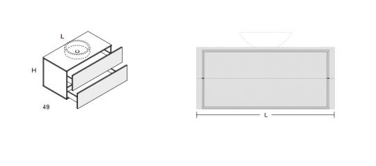 Тумба Antonio Lupi Nemesis 50NE543 50NE543 для ванной комнаты схема 3