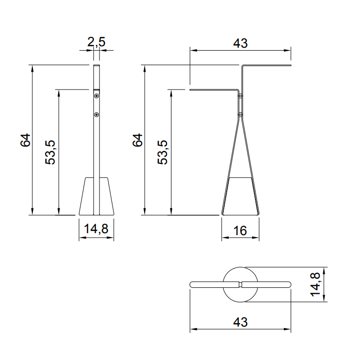 Полотенцедержатель Antonio Lupi Halo HALO3A напольный ФОТО