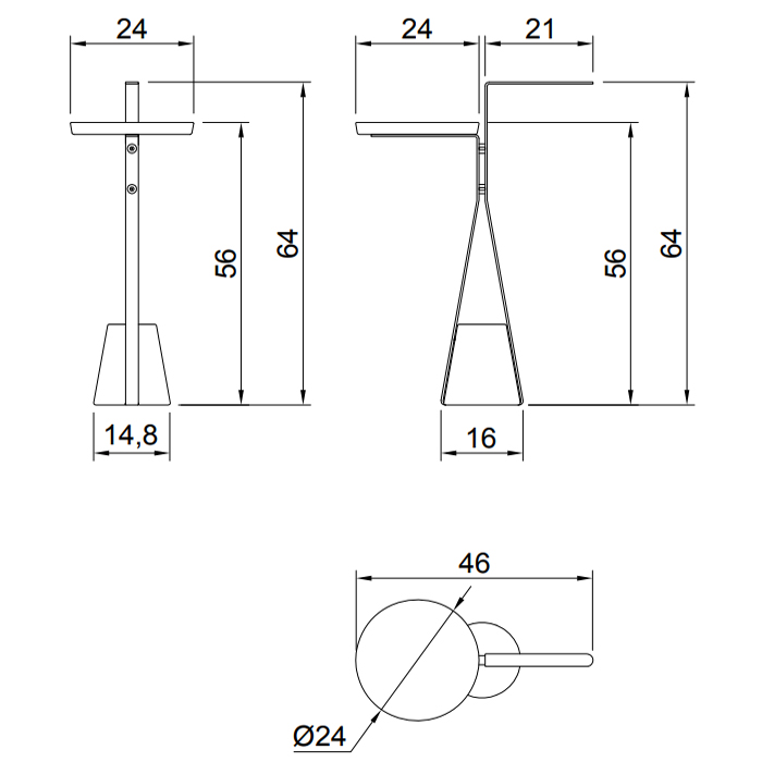 Полотенцедержатель с полочкой Antonio Lupi Halo HALO4A ФОТО
