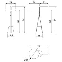 Полотенцедержатель с полочкой Antonio Lupi Halo HALO4A схема 2