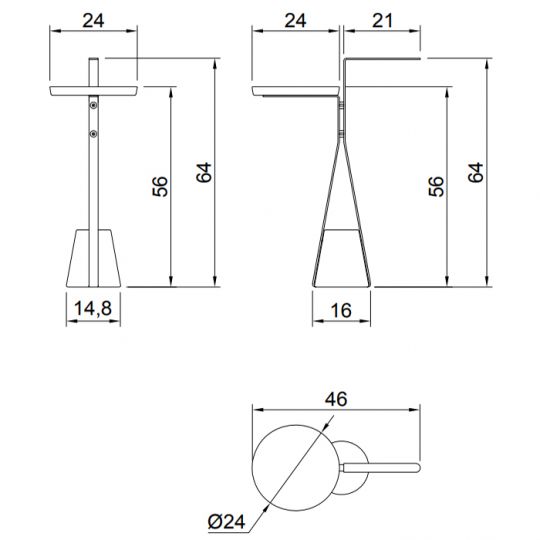 Полотенцедержатель с полочкой Antonio Lupi Halo HALO4A схема 2