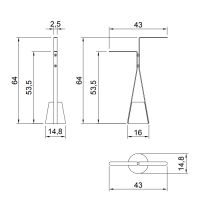 Высокий полотенцедержатель Antonio Lupi Halo HALO3A напольный схема 2