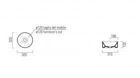 Раковина накладная круглая GSI KUBE X 943505 320 мм х 320 мм, без перелива, цвет Tortora Matte ФОТО